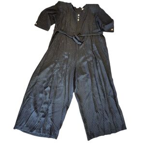 Black Pin Dot Culottes Jumpsuit 18